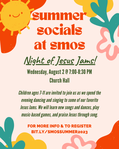 August Summer Socials At SMOS - Night of Jesus Jams (Instagram Portrait)