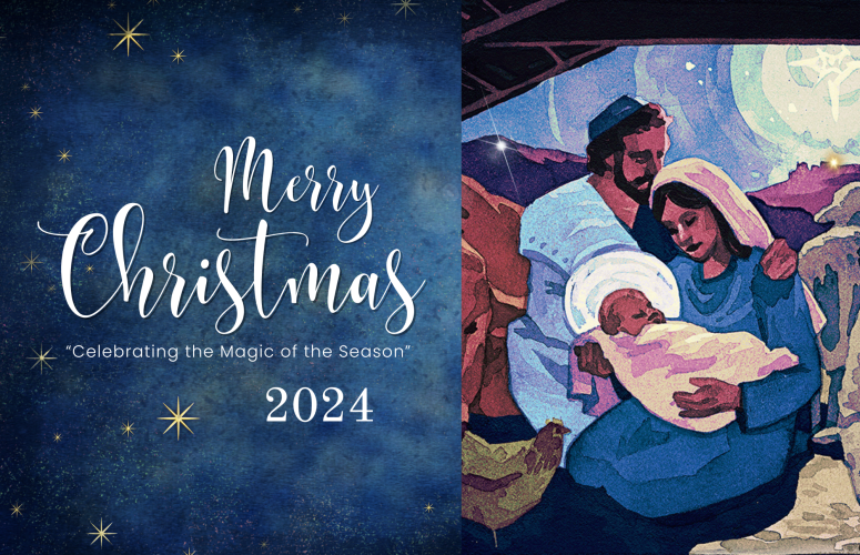 Merry Christmas 2024 Bulletin Cover (7.75 x 5 in)